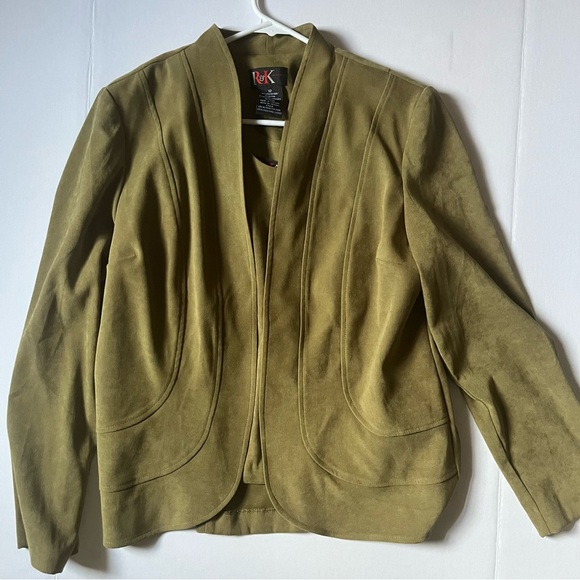 R&K Jackets & Blazers - Faux Suede Women’s Olive Jacket and Tank Set